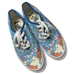 Vans Blue and Orange Taurus Zodiac Sneakers